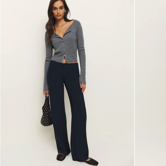 Reformation Vida Low Rise Pant Blue - Size 6 - Picture 1 of 5